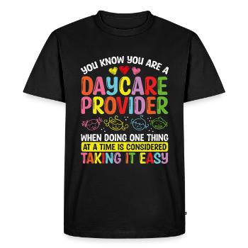 Daycare Provider Appreciation Childcare Teacher - Men's Premium Organic T-Shirt - black - Front - Nico (187cm)