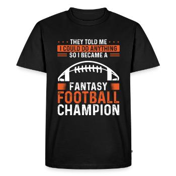 Trophée du joueur de l’équipe du championnat de football Fantasy - T-shirt Premium bio Homme - noir - Devant - Nico (187cm)