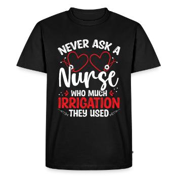 Infirmière Irrigation Salle d’urgence Infirmière cardiaque - T-shirt Premium bio Homme - noir - Devant - Nico (187cm)
