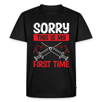 Infirmière Drôle De Coeur Infirmière IV Humour Soins Infirmiers - T-shirt Premium bio Homme - noir - Devant - Nico (187cm)