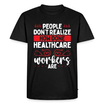Infirmière Travailleur de la santé Soins infirmiers cardiaques - T-shirt Premium bio Homme - noir - Devant - Nico (187cm)