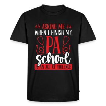 Diplômé de l’École pa Futur adjoint au médecin - T-shirt Premium bio Homme - noir - Devant - Nico (187cm)
