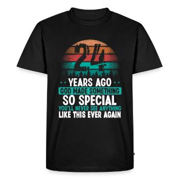 24 Anniversaire Dieu a fait quelque chose de spécial 24 ans - T-shirt Premium bio Homme - noir - Devant - Nico (187cm)