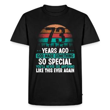 73 Anniversaire Dieu a fait quelque chose de spécial 73 ans - T-shirt Premium bio Homme - noir - Devant - Nico (187cm)