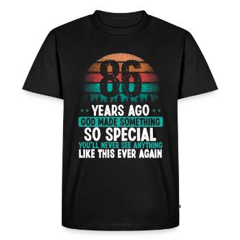 86 Anniversaire Dieu a fait quelque chose de spécial 86 ans - T-shirt Premium bio Homme - noir - Devant - Nico (187cm)