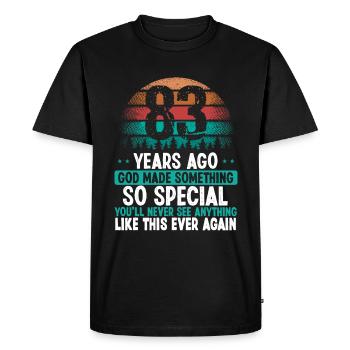 83 Anniversaire Dieu a fait quelque chose de spécial 83 ans - T-shirt Premium bio Homme - noir - Devant - Nico (187cm)