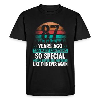 87 Anniversaire Dieu a fait quelque chose de spécial 87 ans - T-shirt Premium bio Homme - noir - Devant - Nico (187cm)