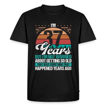 37 Years Old Sarcasm Humor Old Funny 37 Birthday - Men's Premium Organic T-Shirt - black - Front - Nico (187cm)