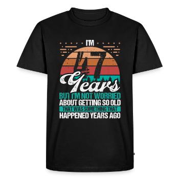 47 ans Sarcasme Humour Vieux Drôle 47 Anniversaire - T-shirt Premium bio Homme - noir - Devant - Nico (187cm)