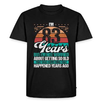 83 ans Sarcasme Humour Vieux Drôle 83 Anniversaire - T-shirt Premium bio Homme - noir - Devant - Nico (187cm)