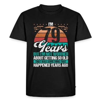 79 ans Sarcasme Humour Vieux Drôle 79 Anniversaire - T-shirt Premium bio Homme - noir - Devant - Nico (187cm)