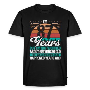 87 ans Sarcasme Humour Vieux Drôle 87 Anniversaire - T-shirt Premium bio Homme - noir - Devant - Nico (187cm)
