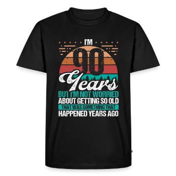 90 ans Sarcasme Humour Vieux Drôle 90 Anniversaire - T-shirt Premium bio Homme - noir - Devant - Nico (187cm)