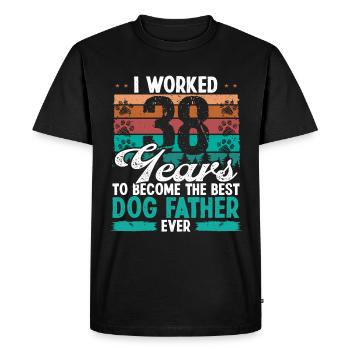 38 Year Old Best Dog Father 38 Birthday Dog Dad - Men's Premium Organic T-Shirt - black - Front - Nico (187cm)