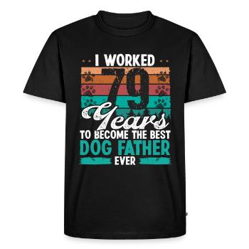 79 Year Old Best Dog Father 79 Birthday Dog Dad - Men's Premium Organic T-Shirt - black - Front - Nico (187cm)