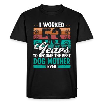 53 ans Meilleur chien Mère 53 Anniversaire Chien Maman - T-shirt Premium bio Homme - noir - Devant - Nico (187cm)