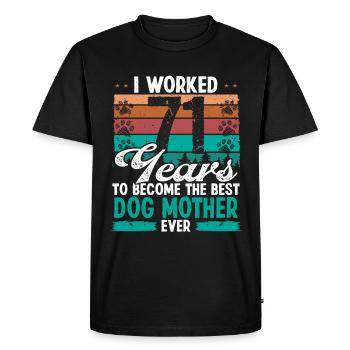71 Year Old Best Dog Mother 71 Birthday Dog Mom - Men's Premium Organic T-Shirt - black - Front - Nico (187cm)
