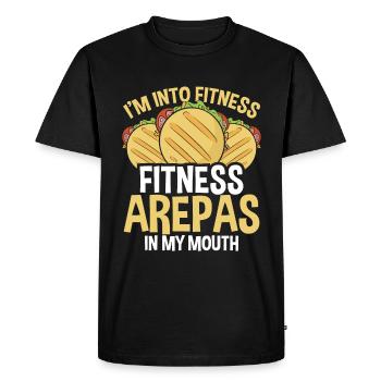 Arepa Lover Arepas dans ma bouche Colombien Venezuela - T-shirt Premium bio Homme - noir - Devant - Nico (187cm)