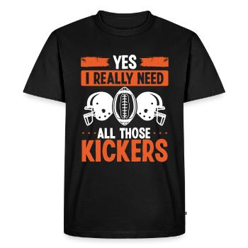 Joueur de football Fantasy J’ai besoin de tous ces Kickers - T-shirt Premium bio Homme - noir - Devant - Nico (187cm)