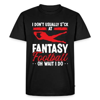 Joueur de football Fantasy Oh Attendez je fais Fantasy Team - T-shirt Premium bio Homme - noir - Devant - Nico (187cm)