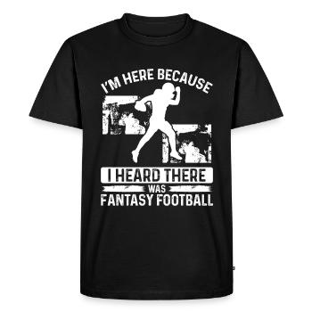 Joueur de football J’ai entendu dire qu’il y avait Fantasy Team - T-shirt Premium bio Homme - noir - Devant - Nico (187cm)