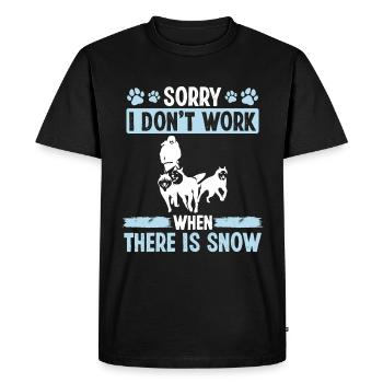 Désolé je ne travaille pas Snow Husky Ledding Sled Dog Race - T-shirt Premium bio Homme - noir - Devant - Nico (187cm)