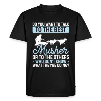 Husky traîneau Alaska Mushing Racing Sled Dog - T-shirt Premium bio Homme - noir - Devant - Nico (187cm)