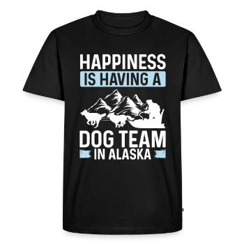 Alaska Dog Team Mushing Traîneau Course de chiens Husky - T-shirt Premium bio Homme - noir - Devant - Nico (187cm)
