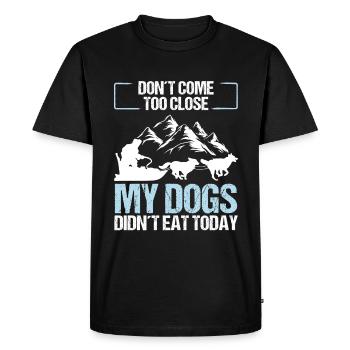 Drôle alaska mushing Husky Sled Dog Racing - T-shirt Premium bio Homme - noir - Devant - Nico (187cm)