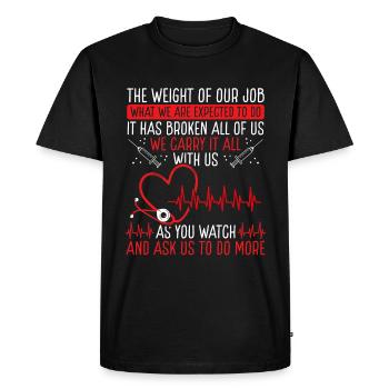 RN CNA Nurse Emergency Room Nursing ER - Men's Premium Organic T-Shirt - black - Front - Nico (187cm)