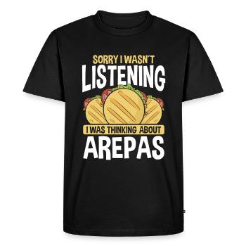 Arepas Lover Sorry n’écoutait pas la cuisine colombienne - T-shirt Premium bio Homme - noir - Devant - Nico (187cm)