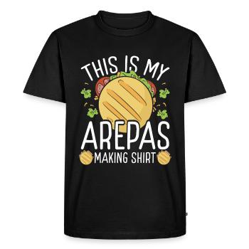 Arepas Maker Cuisine colombienne Arepa - T-shirt Premium bio Homme - noir - Devant - Nico (187cm)