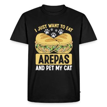 Cuisine colombienne Arepas Lover Pet my Cat Owner - T-shirt Premium bio Homme - noir - Devant - Nico (187cm)