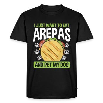 Cuisine colombienne Arepas Lover Pet my Dog Owner - T-shirt Premium bio Homme - noir - Devant - Nico (187cm)