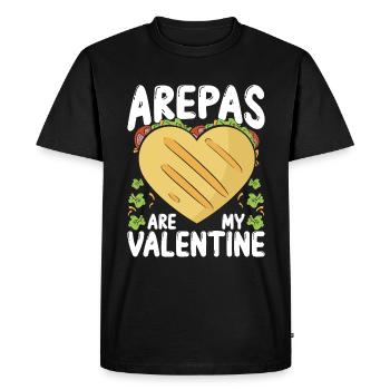 Le fabricant de nourriture colombien Arepas est ma Valentine - T-shirt Premium bio Homme - noir - Devant - Nico (187cm)