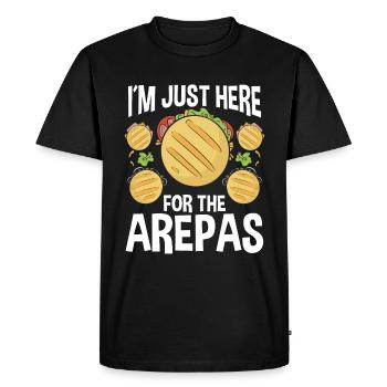Cuisine colombienne Je suis juste ici pour les Arepas - T-shirt Premium bio Homme - noir - Devant - Nico (187cm)