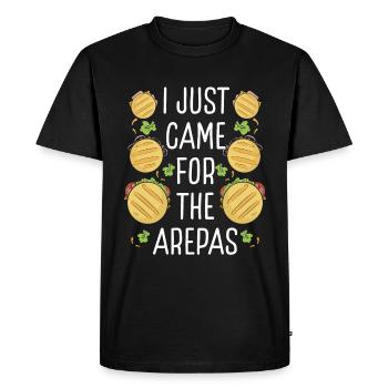 Cuisine colombienne Je viens de venir avant l’amoureux d’Arepas - T-shirt Premium bio Homme - noir - Devant - Nico (187cm)