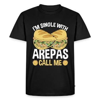 Cuisine colombienne célibataire avec Arepas Lover Venezuelan - T-shirt Premium bio Homme - noir - Devant - Nico (187cm)
