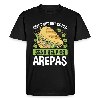 Colombian Arepa Lover Send help or Arepas Maker - Men's Premium Organic T-Shirt - black - Front - Nico (187cm)