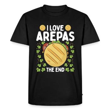 Vénézuélien Arepa Lover J’aime Arepas Colombien - T-shirt Premium bio Homme - noir - Devant - Nico (187cm)