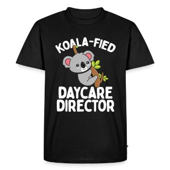 Directrice de garderie Koala Enseignante de garde d’enfants - T-shirt Premium bio Homme - noir - Devant - Nico (187cm)