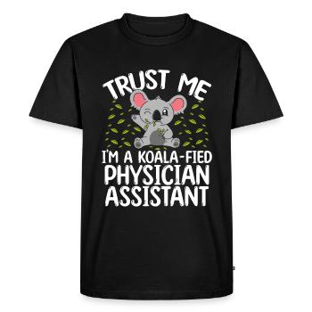 PA Student Graduation Koala Physician Assistant - Men's Premium Organic T-Shirt - black - Front - Nico (187cm)