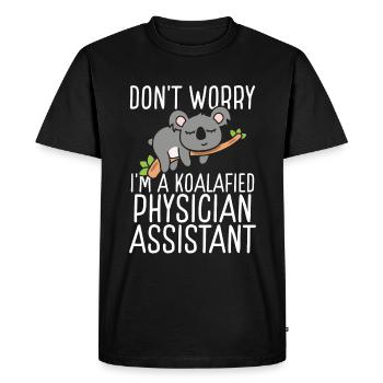 Physician Assistant Exam Koalafied PA School Koala - Men's Premium Organic T-Shirt - black - Front - Nico (187cm)