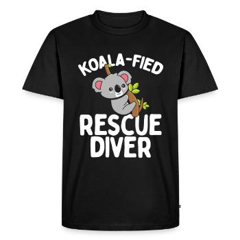 Plongée de sauvetage sous licence Koala Rescue Scuba Dive - T-shirt Premium bio Homme - noir - Devant - Nico (187cm)