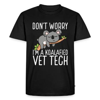 Vet Tech Veterinary Tech Koalafied Vet Tech - Men's Premium Organic T-Shirt - black - Front - Nico (187cm)