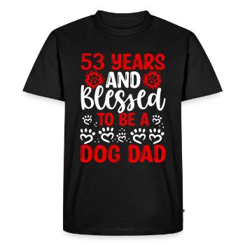 53 Anniversaire Chien Béni Papa 53 ans Chien Père - T-shirt Premium bio Homme - noir - Devant - Nico (187cm)