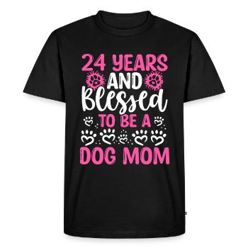 24 Birthday Blessed Dog Mom 24 Year Old Dog Mother - Men's Premium Organic T-Shirt - black - Front - Nico (187cm)