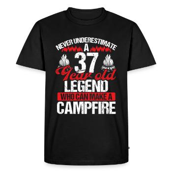 37 Year Old Camper Scouting Scout 37 Birthday - Men's Premium Organic T-Shirt - black - Front - Nico (187cm)