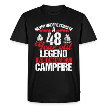 48 Year Old Camper Scouting Scout 48 Birthday - Men's Premium Organic T-Shirt - black - Front - Nico (187cm)