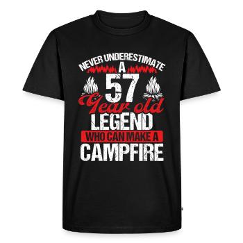 57 Year Old Camper Scouting Scout 57 Birthday - Men's Premium Organic T-Shirt - black - Front - Nico (187cm)